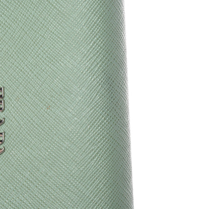 Prada Saffiano Metal Continental Flap Wallet Acquamarina 14 of 16
