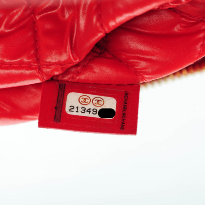 Chanel Lambskin Quilted CC Beauty Clutch Red 7 of 7