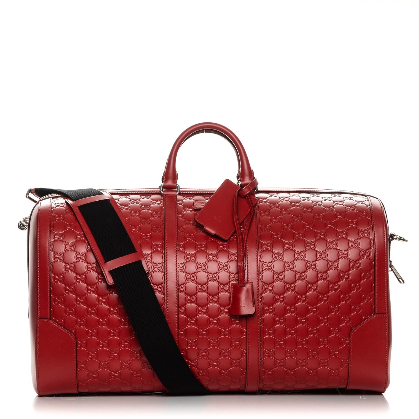 Guccissima Signature Large Duffle Hibiscus Red