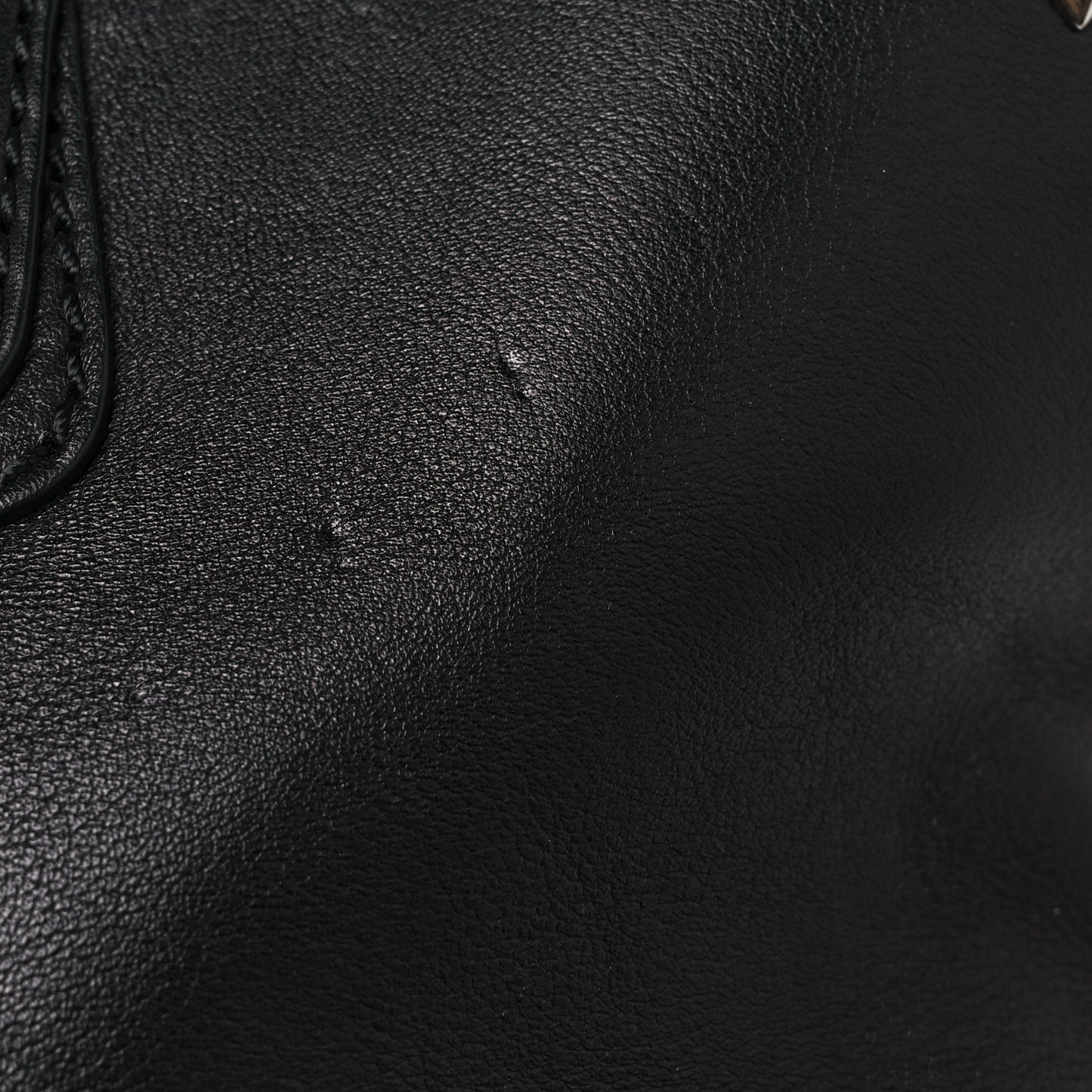 Vitello Rockstud Dome Satchel Black