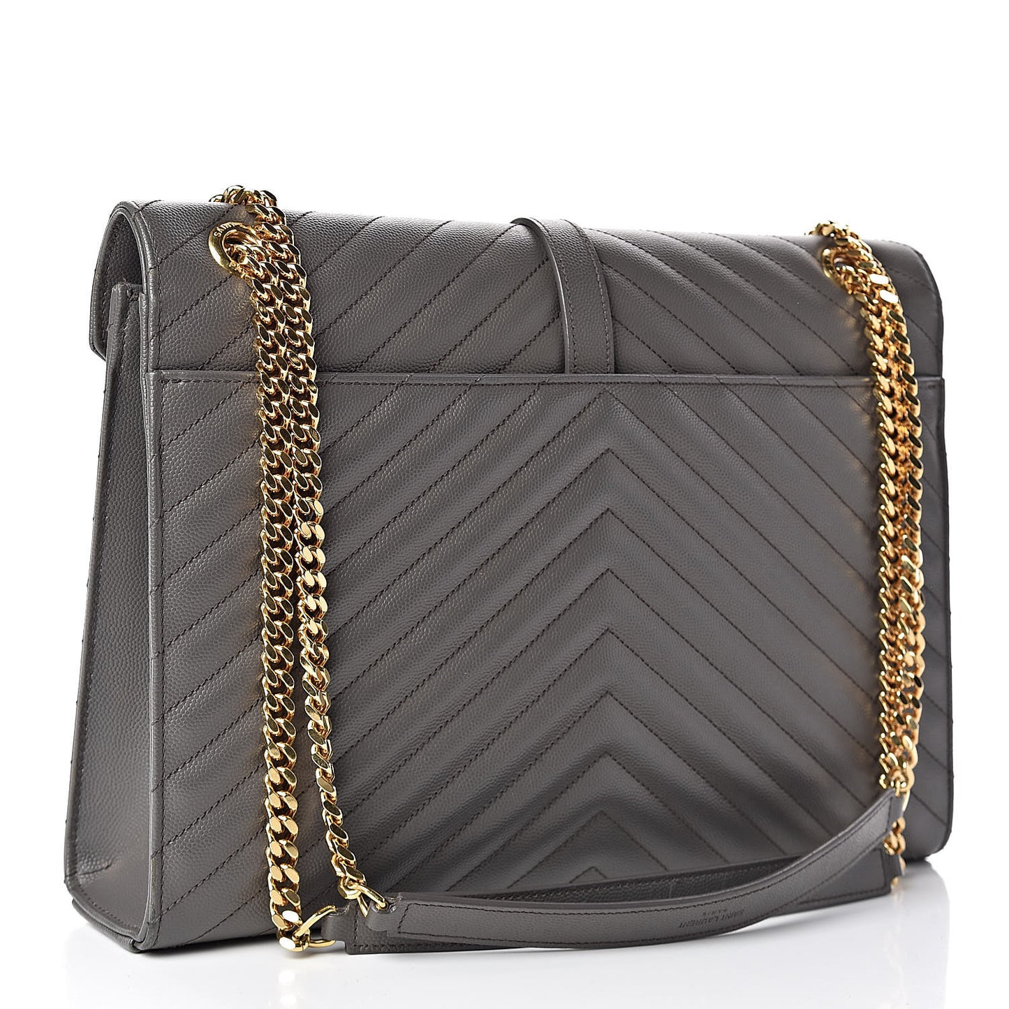 Grain De Poudre Matelasse Chevron Large Monogram Satchel Earth