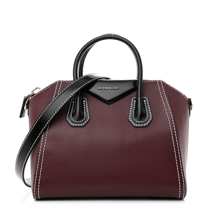 Givenchy Calfskin Small Bi-Color Topstitch Antigona Oxblood Black 1 of 13