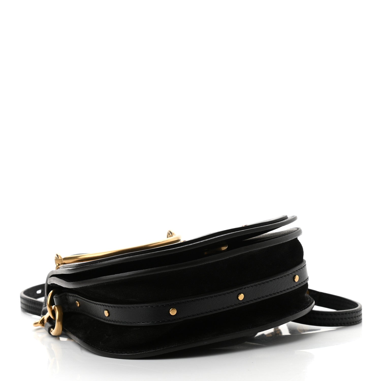 Chloe Calfskin Suede Small Nile Bracelet Bag Black 4 of 10