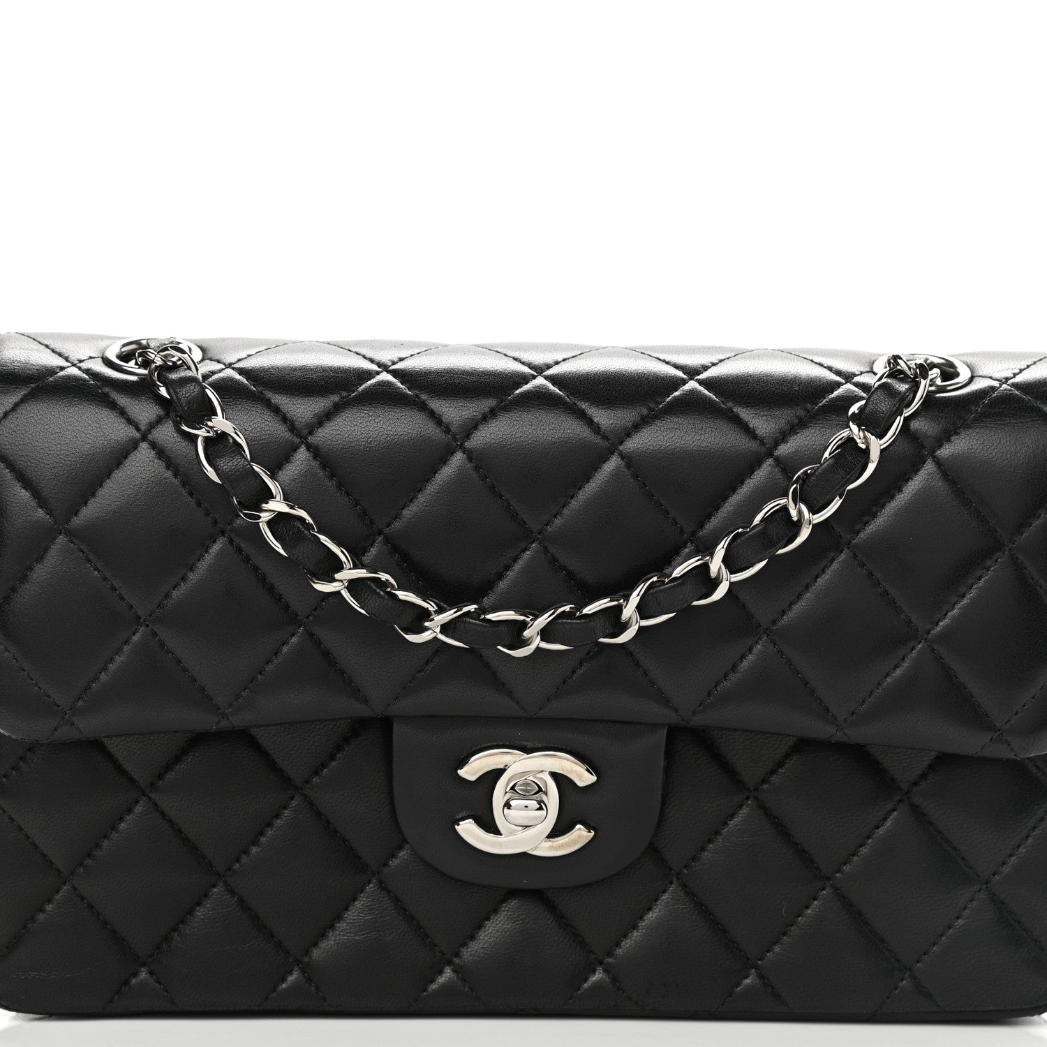 Chanel Lambskin Quilted Small Double Flap Black 8 of 13