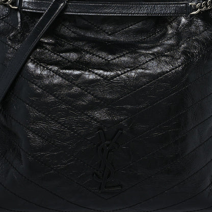 Saint Laurent Crinkled Calfskin Matelasse Monogram Large Niki Shopper Tote Black 8 of 11