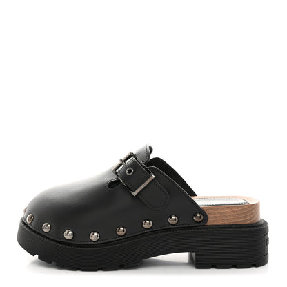 Christian Dior Calfskin Diorquake Buckled Lug Sole 15mm Clogs 36 Black 1 of 9