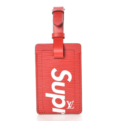 Louis Vuitton X SUPREME Epi Luggage Tag Set Black Red 3 of 5