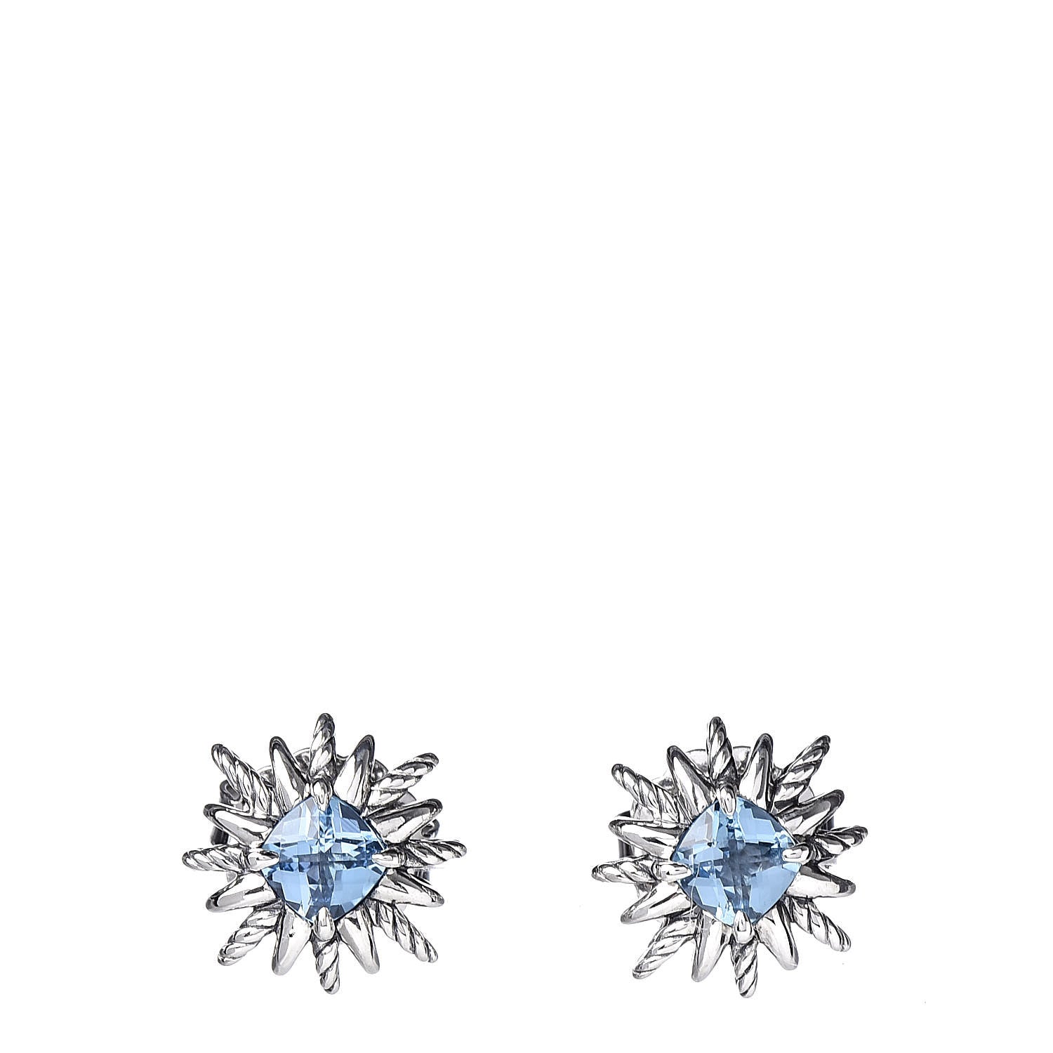 David Yurman Sterling Silver Blue Topaz Starburst Stud Earrings 1 of 4