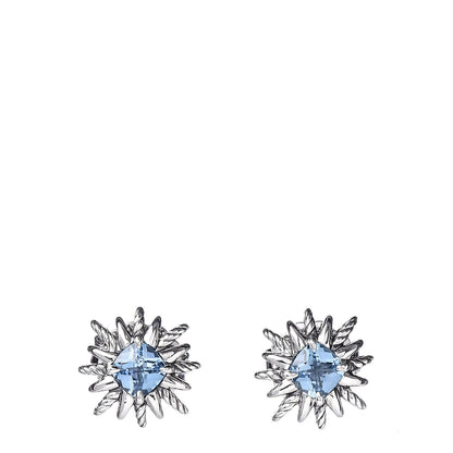 David Yurman Sterling Silver Blue Topaz Starburst Stud Earrings 1 of 4