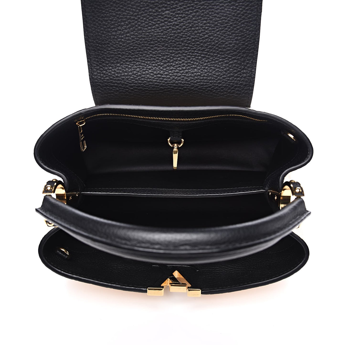 Taurillon Capucines PM Creme Black