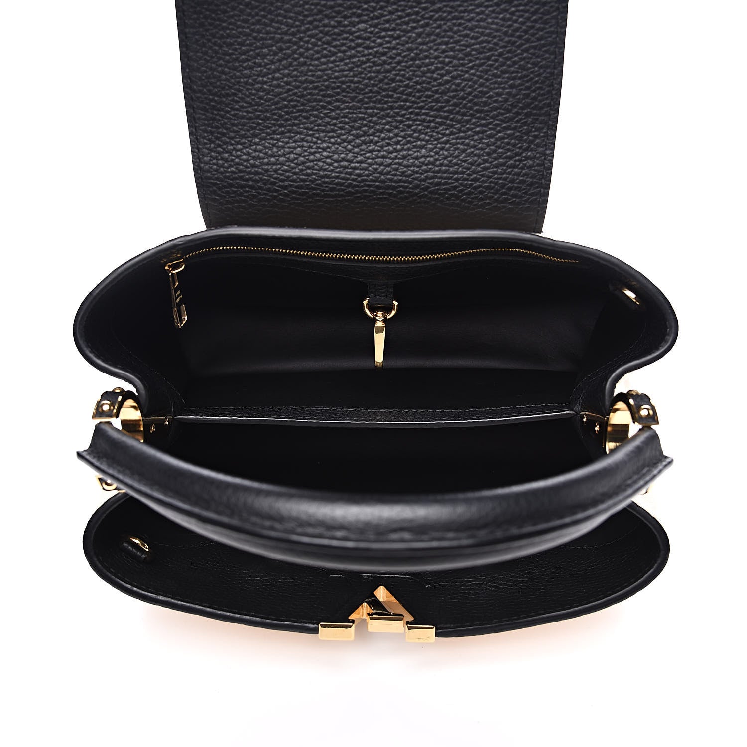 Louis Vuitton Taurillon Capucines PM Creme Black 5 of 10