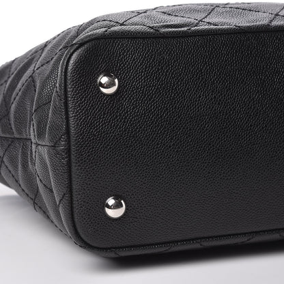 Chanel Grained Calfskin Quilted Small Daily Shopping Tote Black 8 of 9