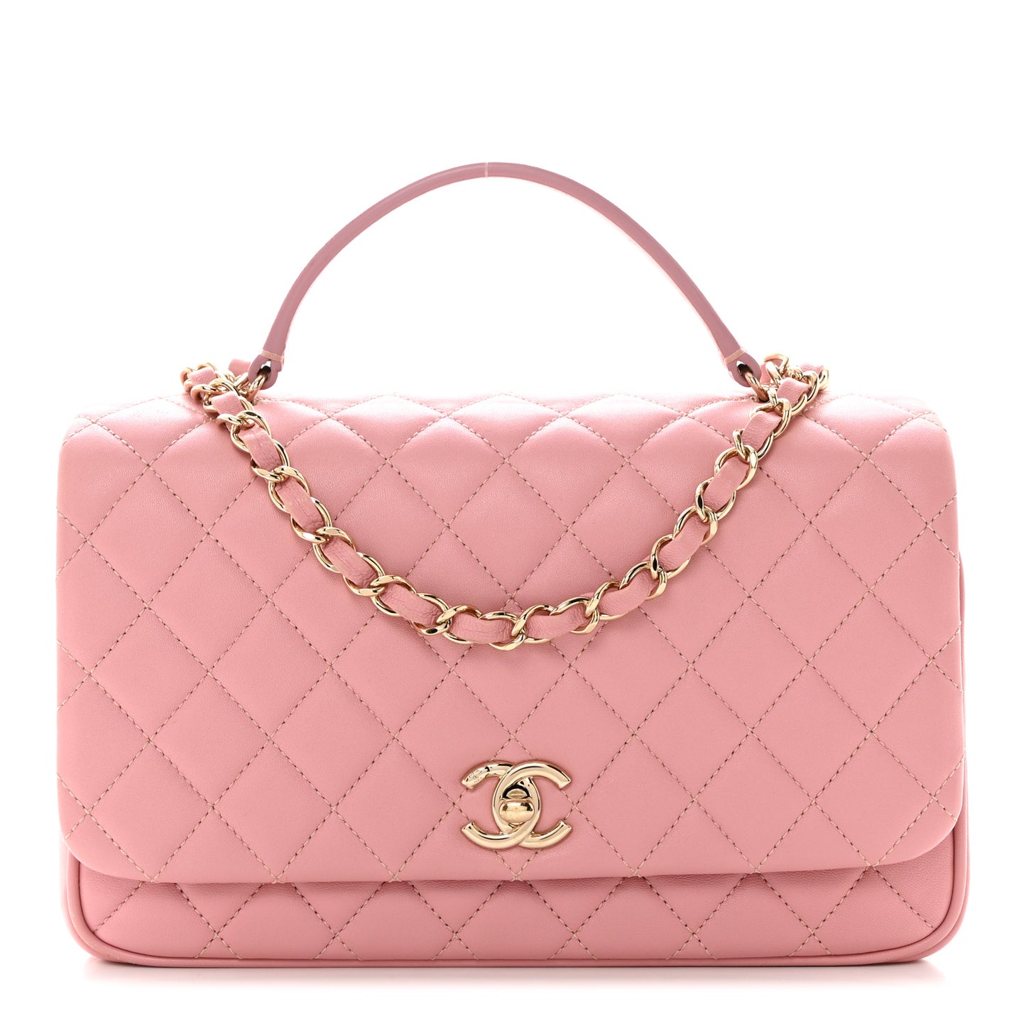 Lambskin Quilted Small Citizen Chic Flap Pink