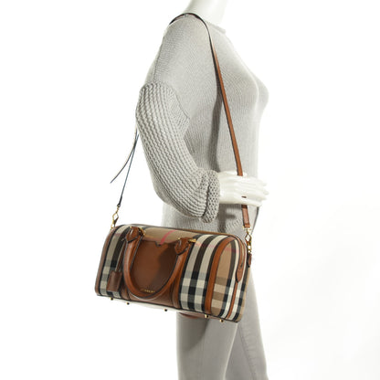 Burberry House Check Medium Alchester Bowling Bag Tan 3 of 20