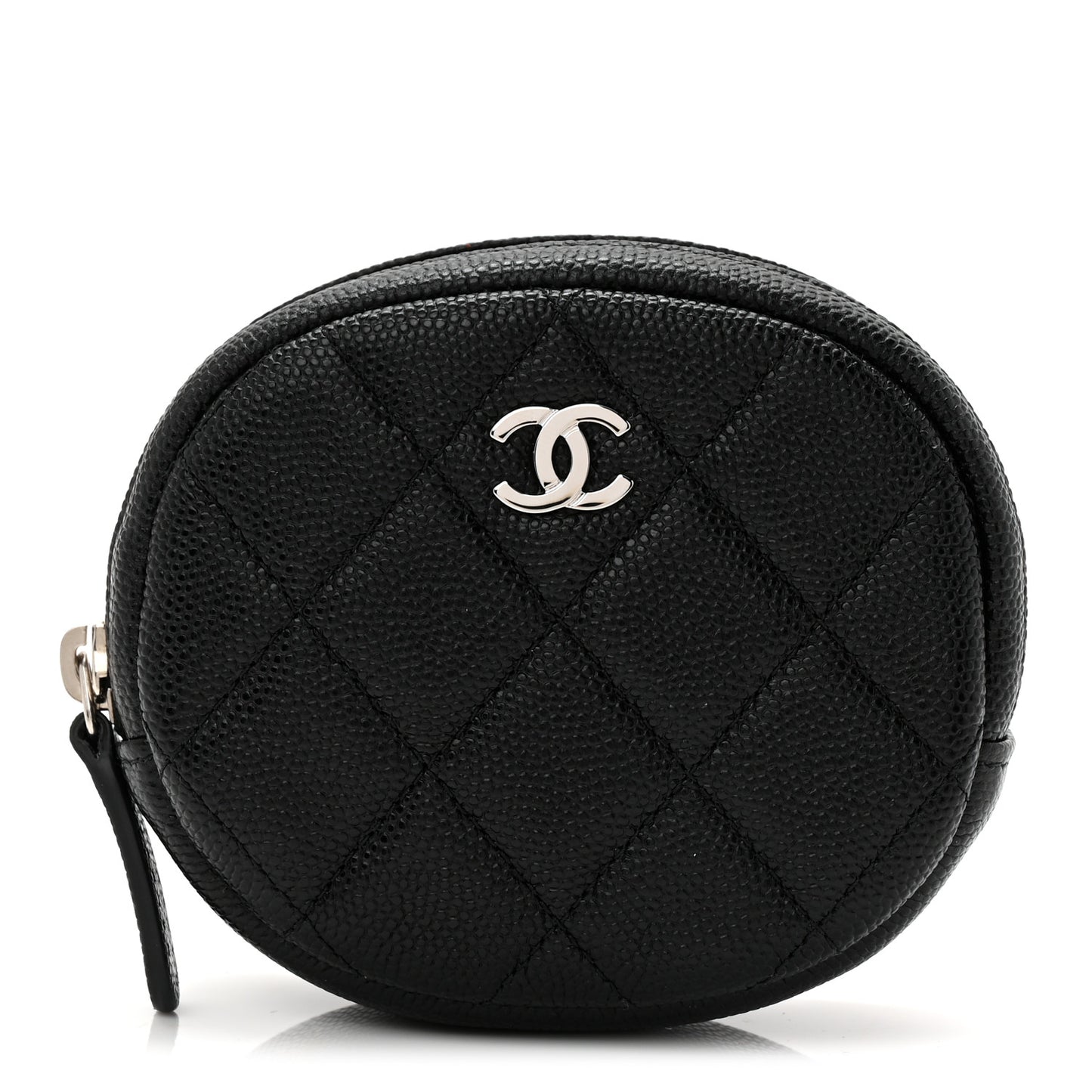 Caviar Quilted Zip Around Classic Coin Purse Black