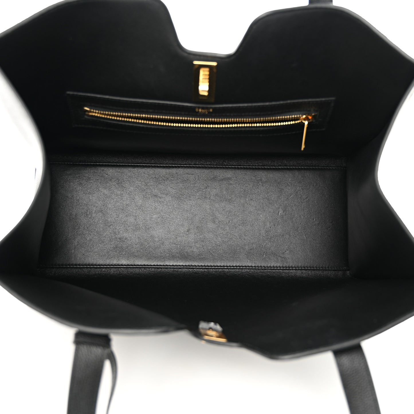 Supple Grained Calfskin Cabas 16 Bag Black