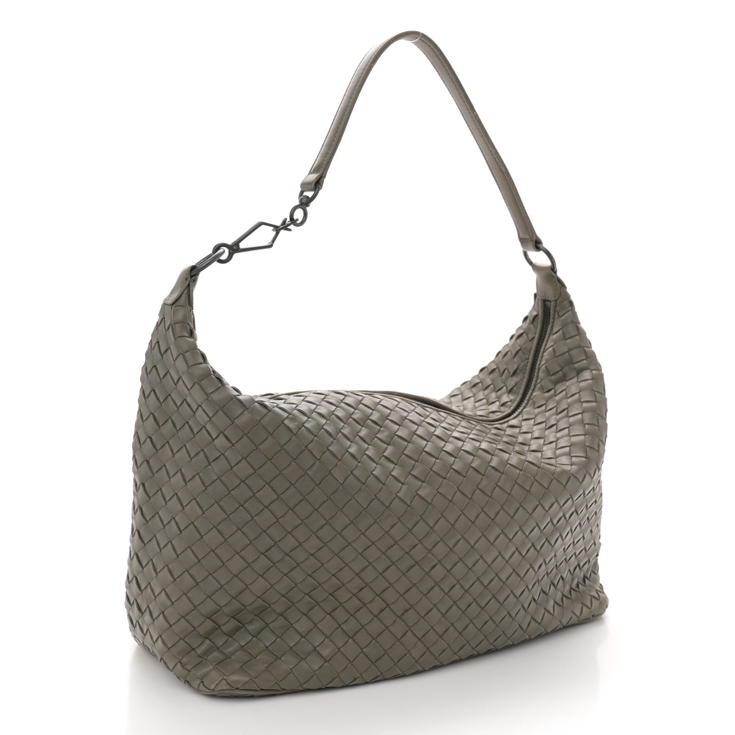 Nappa Intrecciato Medium Shoulder Bag Grey