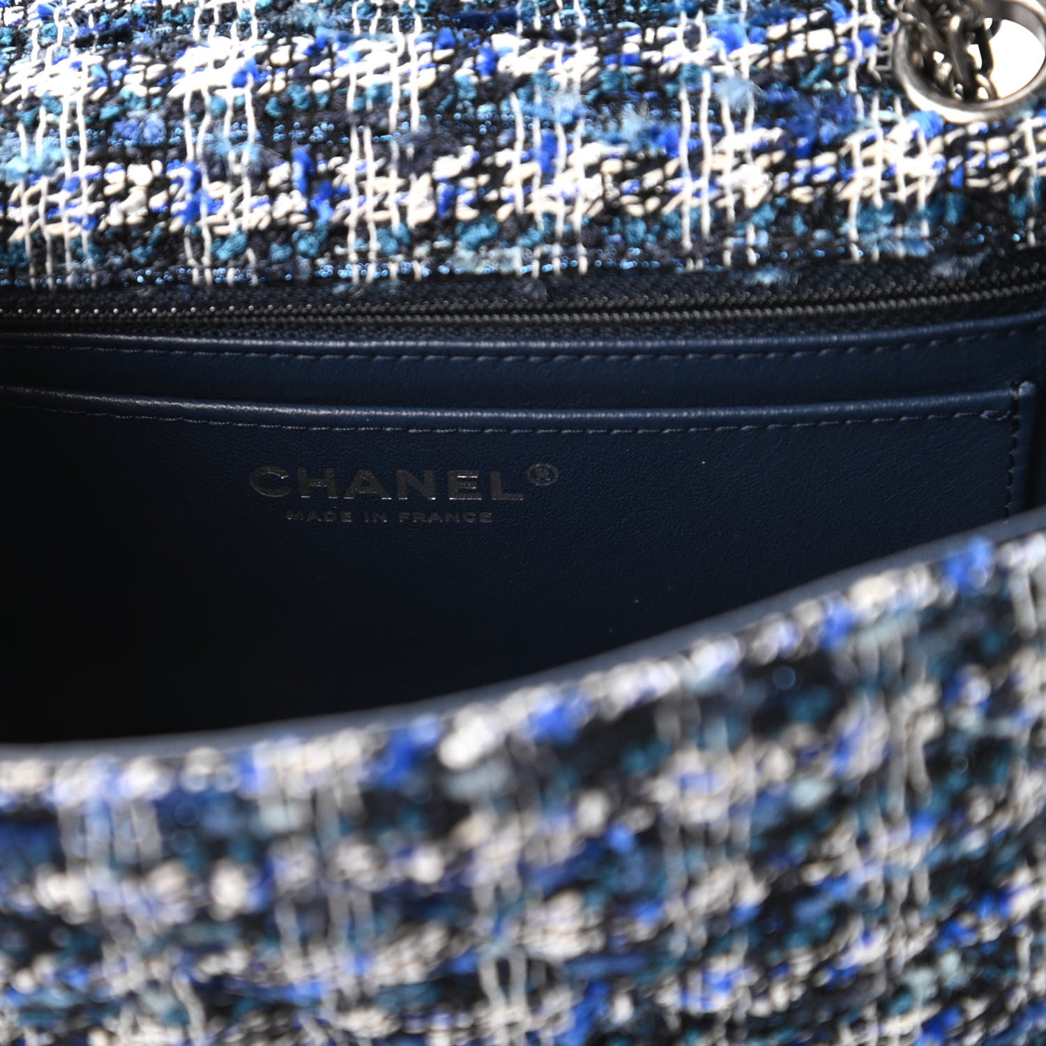 Chanel Tweed Quilted 2.55 Reissue Mini Flap Blue 8 of 11