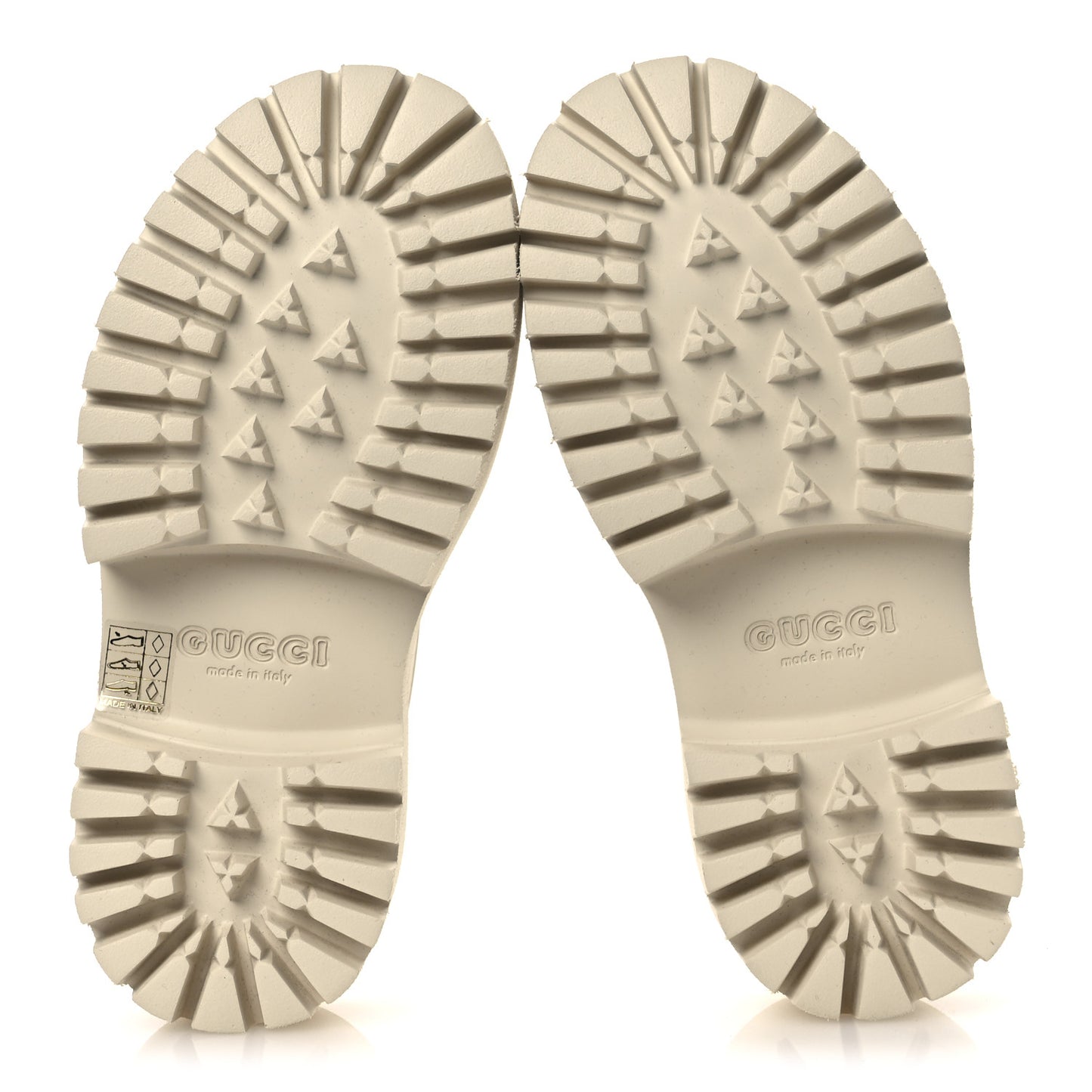 Rubber GG Monogram Perforated Elea Platform 55mm Lug Sole Sandals 35 Mystic White