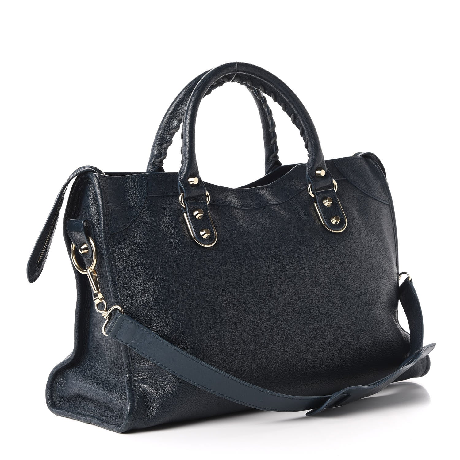 Balenciaga Chevre Gold Metallic Edge Hardware City Bleu Paon 4 of 12