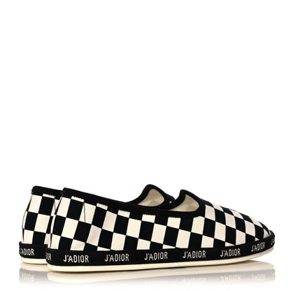 Christian Dior Canvas Checkered Print J'Adior Slip On Flats 35 Black White 4 of 8