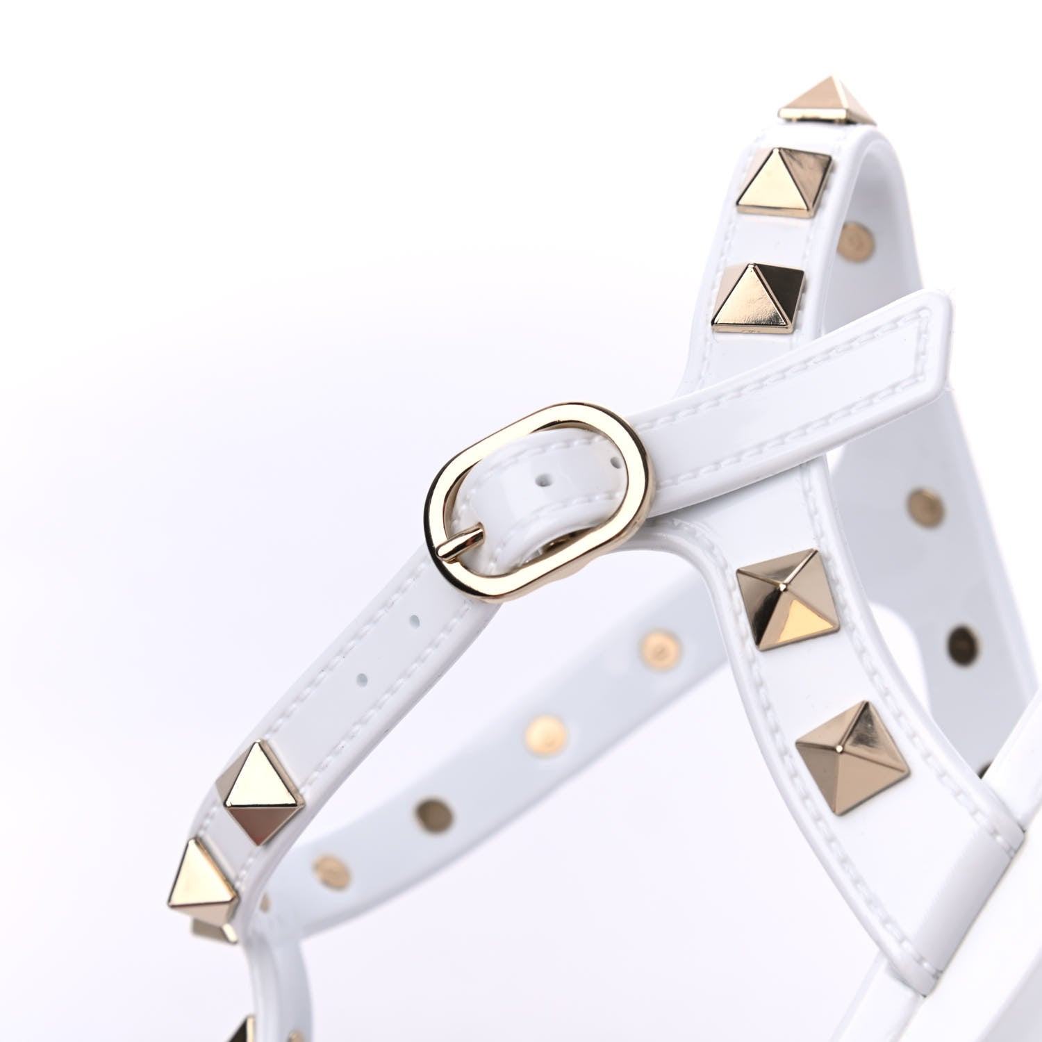 Valentino Garavani PVC Jelly Rockstud Caged Sandals 38 Optic White 8 of 12
