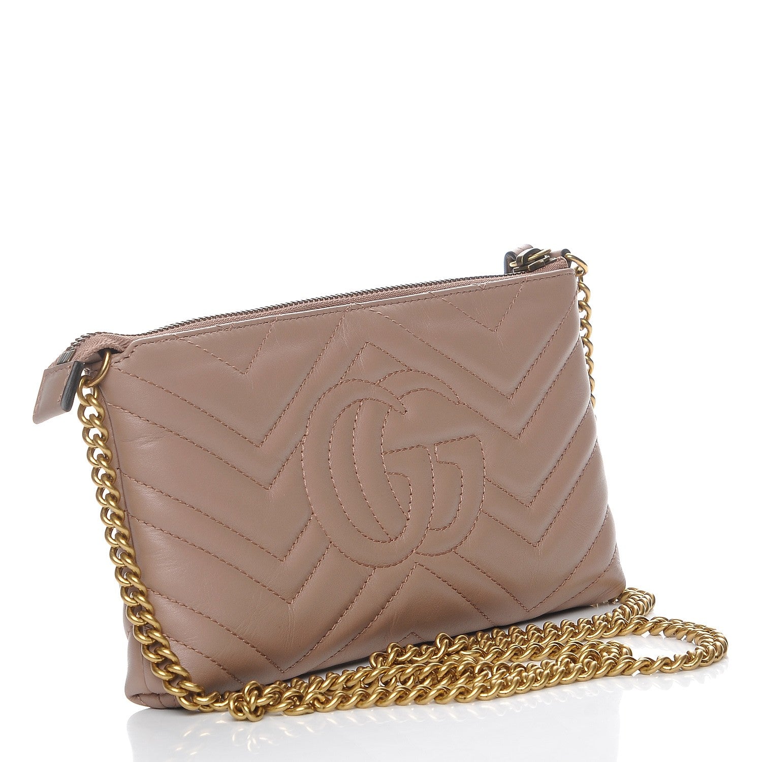 Gucci Calfskin Matelasse Mini GG Marmont Chain Bag Porcelain Rose 3 of 8