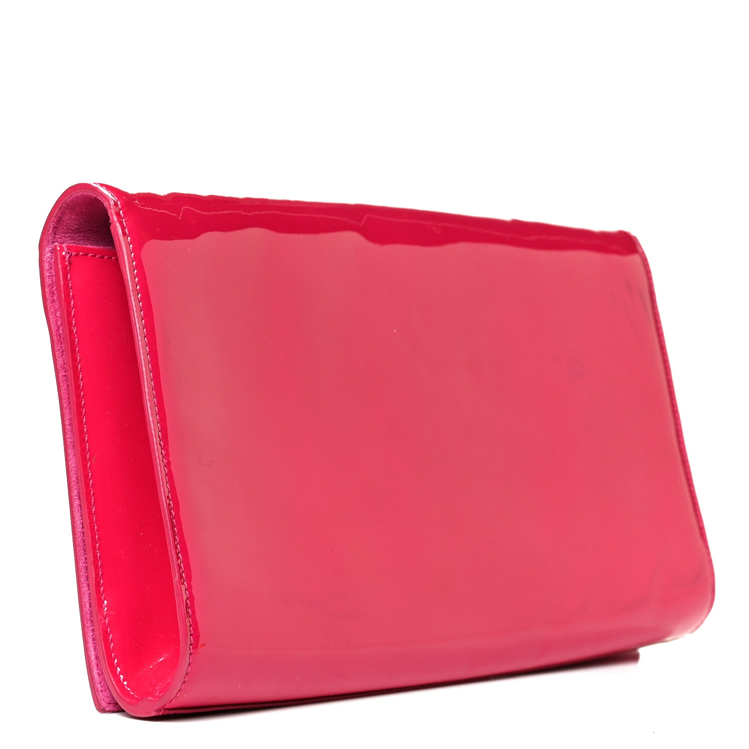 Saint Laurent Patent Monogram Large Belle De Jour Clutch Fuchsia 2 of 6