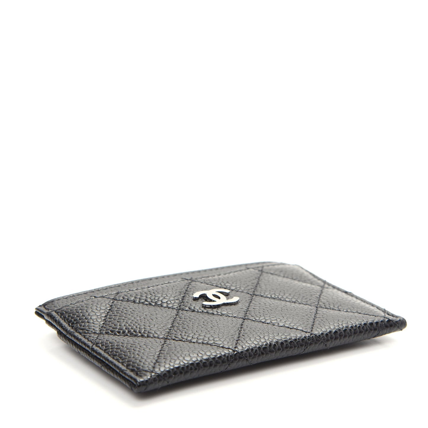 Caviar Quilted Card Holder Black