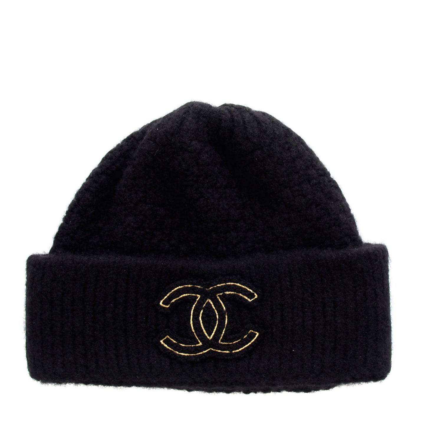 Cashmere Silk CC Beanie Hat Black