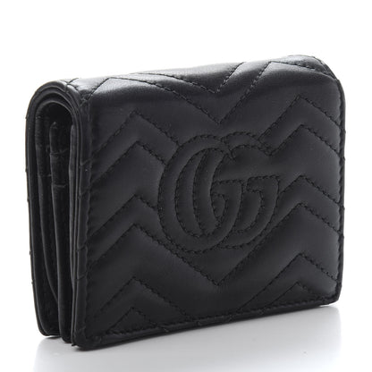 Gucci Calfskin Matelasse GG Marmont Card Case Wallet Black 3 of 10