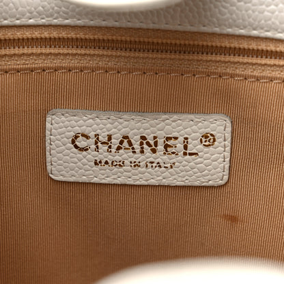 Chanel Caviar Quilted Petit Shopping Tote PST White 6 of 18
