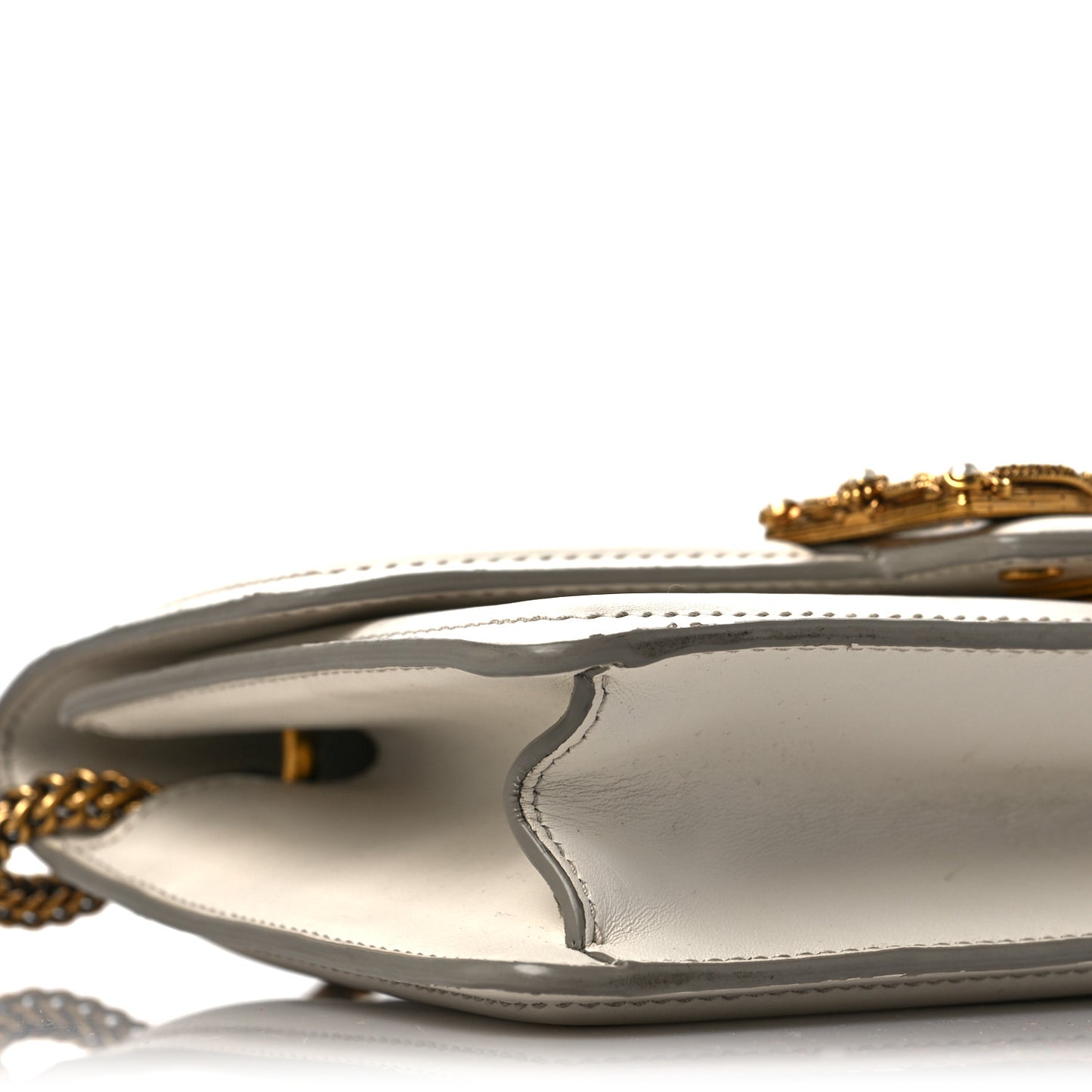 Smooth Calfskin Small DG Amore Envelope Bag White
