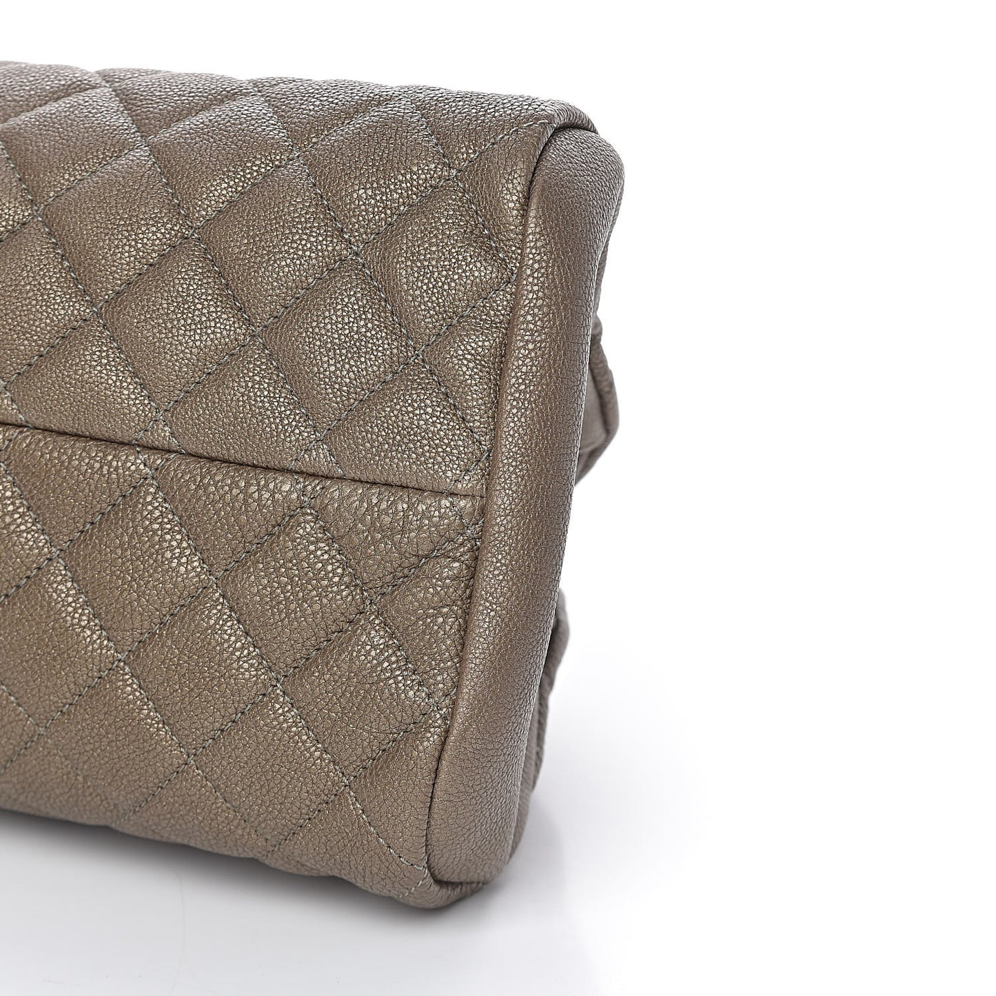 Metallic Caviar Quilted Medium Just Mademoiselle Beige