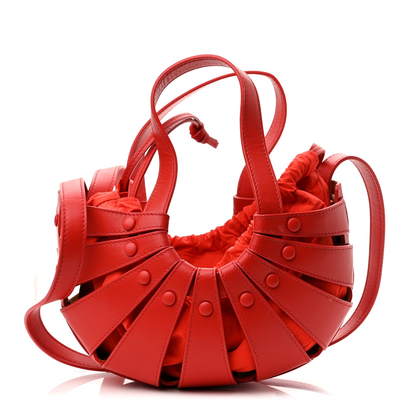 French Calfskin Small Shell Bag Chili Tomato