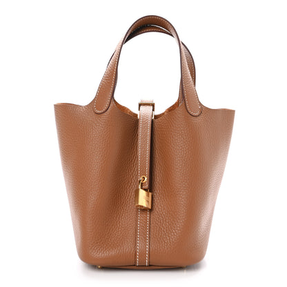 Hermes Taurillon Clemence Picotin Lock 18 PM Gold 1 of 13