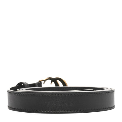 Gucci Calfskin Pearl Double G 20mm Belt 100 40 Black Cream 2 of 4