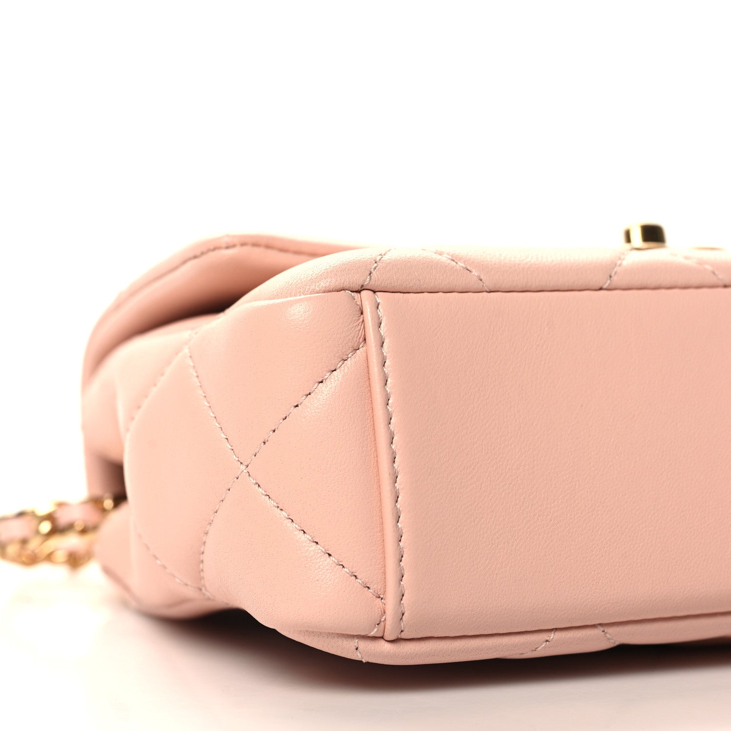 Chanel Lambskin Quilted Mini CC Crystal Logo Chain Flap Pink 9 of 11