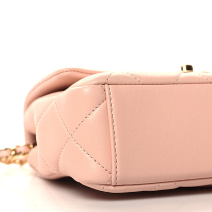 Chanel Lambskin Quilted Mini CC Crystal Logo Chain Flap Pink 9 of 11