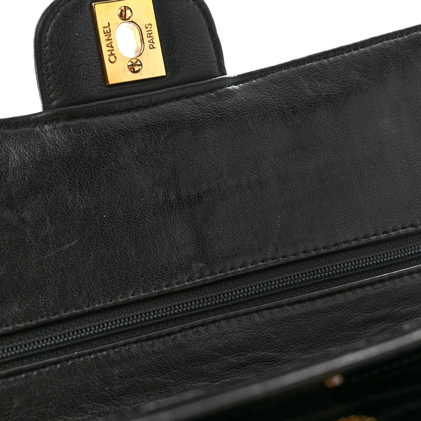 Alligator Medium Double Flap Black