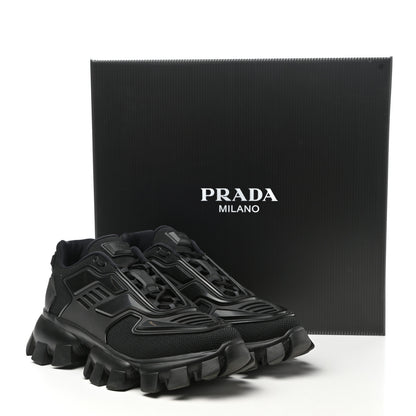 Prada Rubber Knit Fabric Mens Cloudbust Thunder Sneakers 8 Black 10 of 10