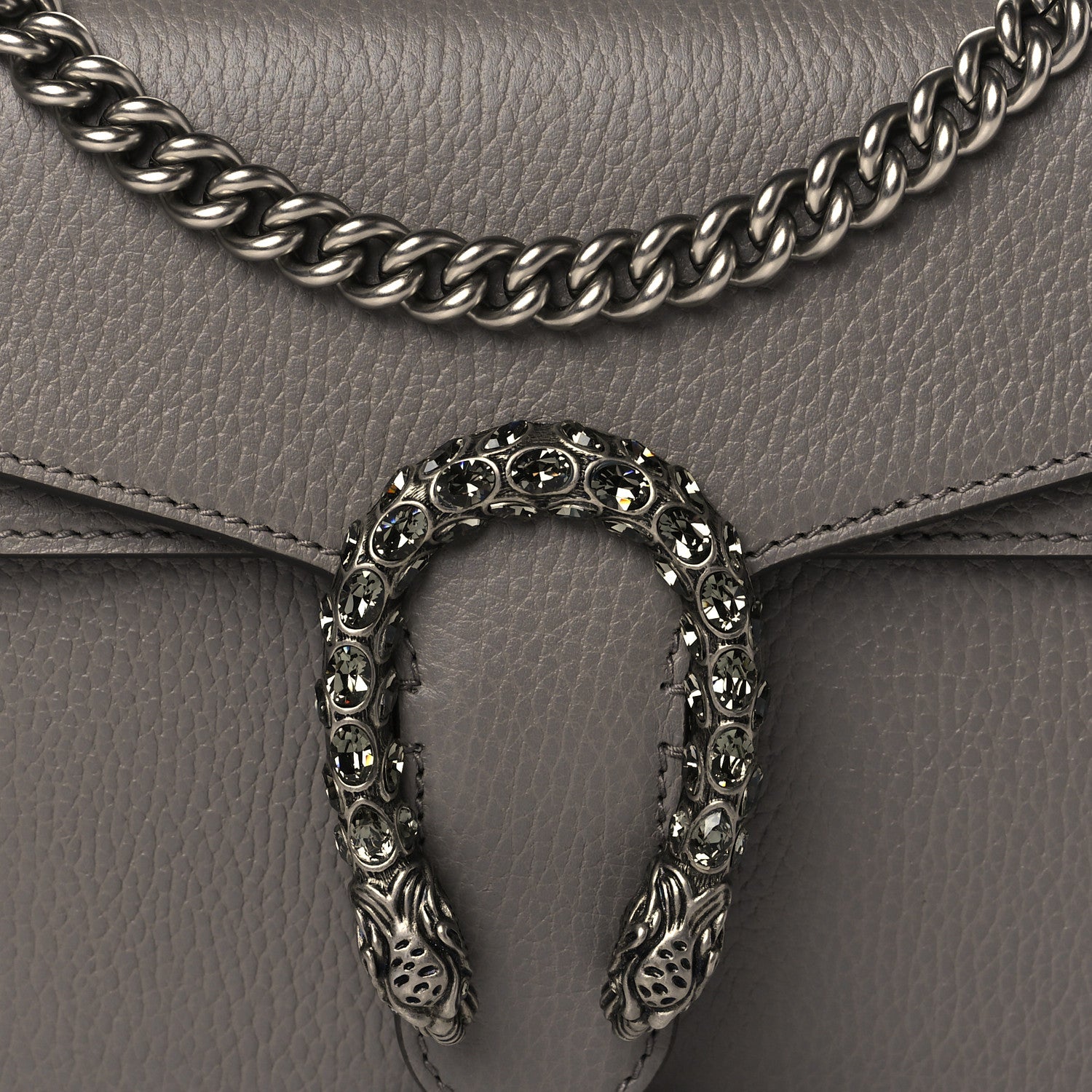 Gucci Pebbled Calfskin Small Dionysus Shoulder Bag Dusty Grey 9 of 11