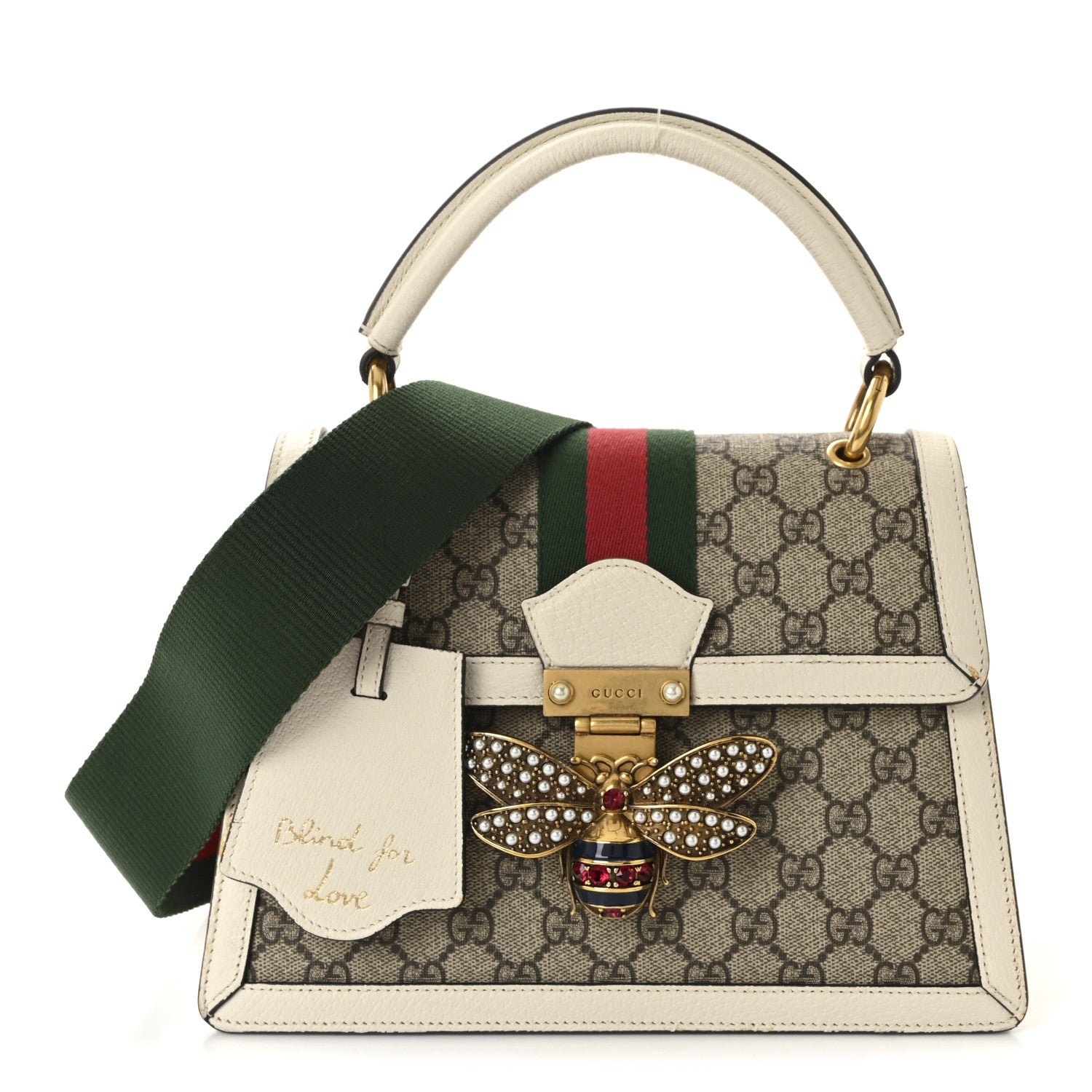 Gucci GG Supreme Monogram Small Queen Margaret Top Handle Bag White 1 of 10