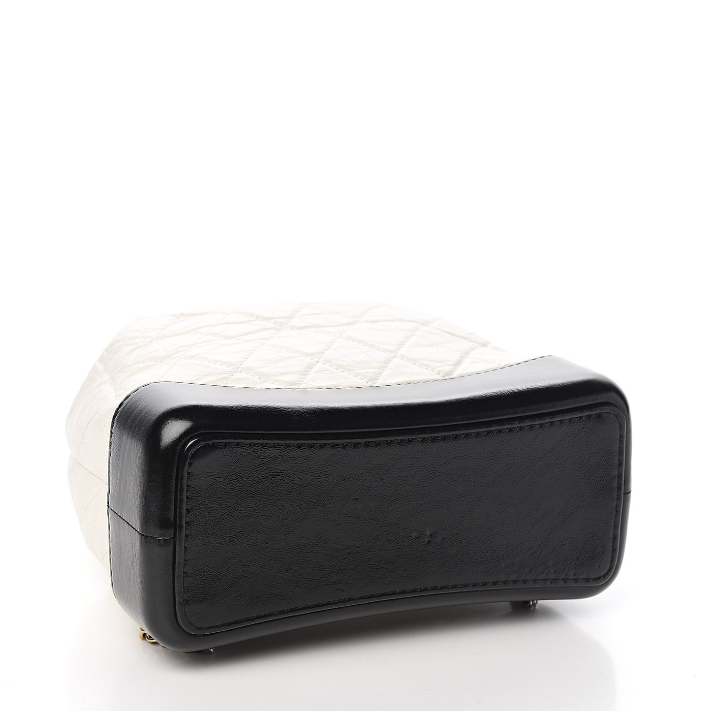 Aged Calfskin Quilted Small Gabrielle Backpack Black White