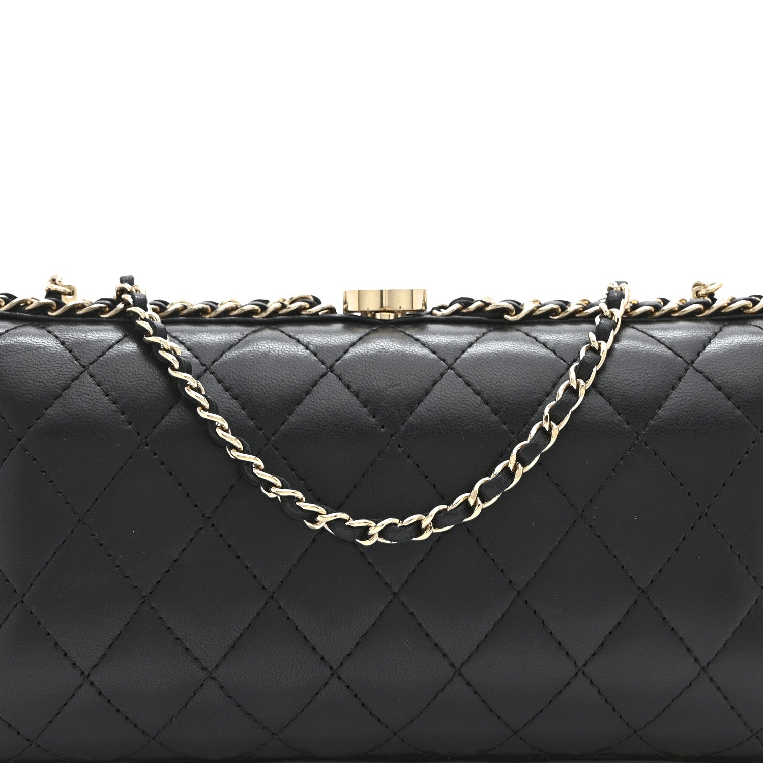 Chanel Lambskin Quilted Chain Around Clutch Black 8 of 10