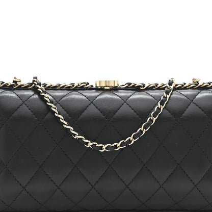 Chanel Lambskin Quilted Chain Around Clutch Black 8 of 10