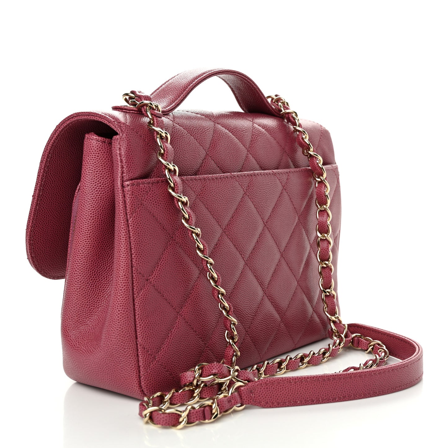 Caviar Quilted Medium Business Affinity Flap Dark Pink