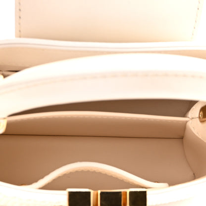 Louis Vuitton Metallic Calfskin Satin Pearl Embellished Mini Treasure Capucines Cream 5 of 9
