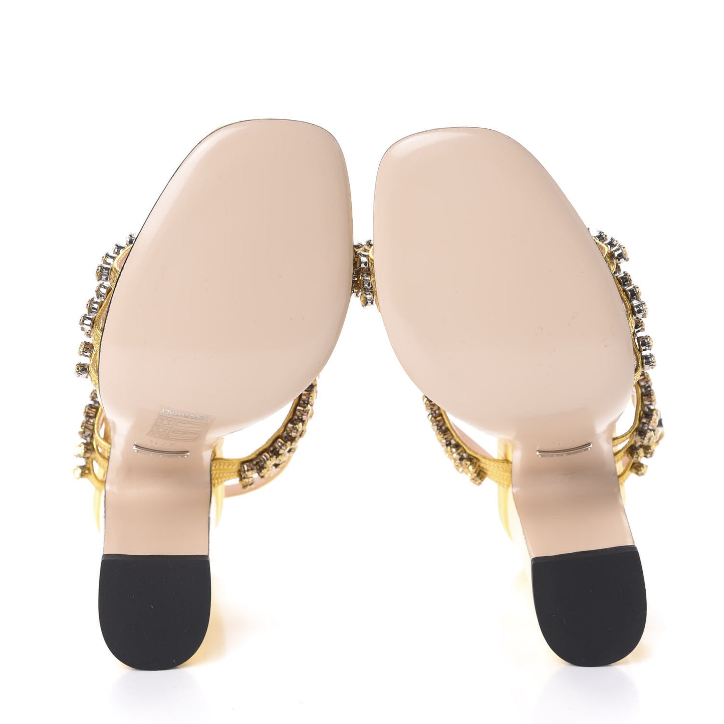 Nappa Silk Crystal Bertie High Heel Sandals 37.5 Gold