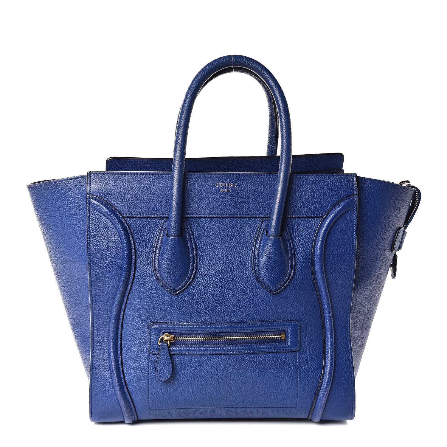 Celine Drummed Calfskin Mini Luggage Indigo 1 of 9